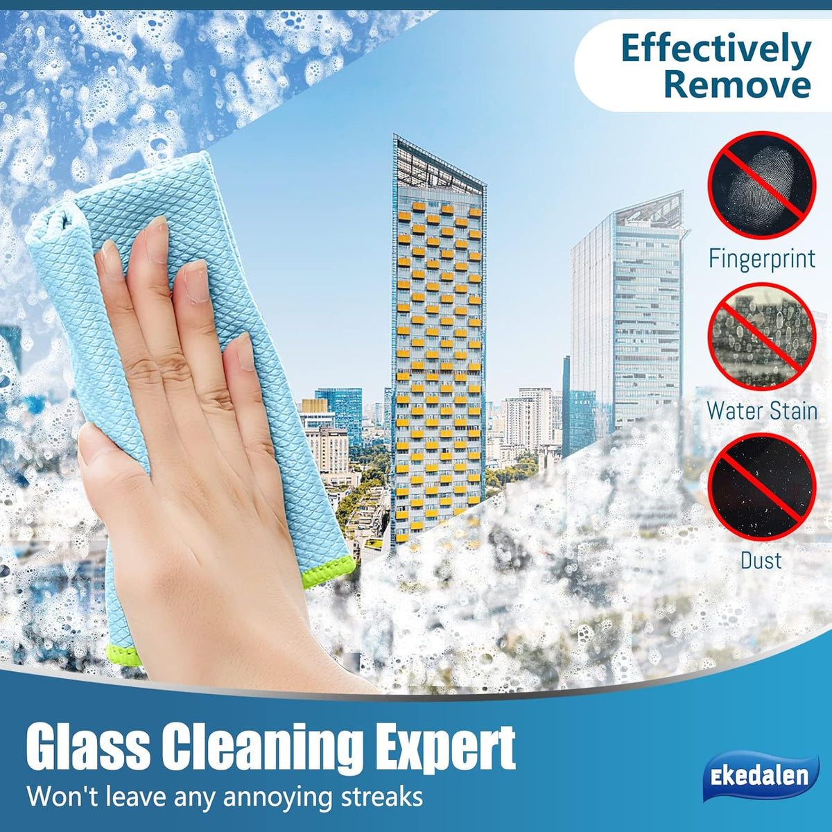 Microfiber Cleaning Cloth Lint Free Glass Cleaner Window Polishing Streak Free Miracle Easy Clean