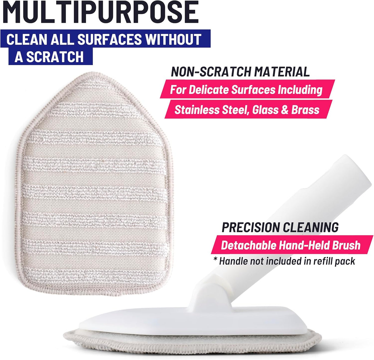 Replacement Microfiber Pad for Moku Home Extendable Tub Tile Shower Scrubber for Cleaning