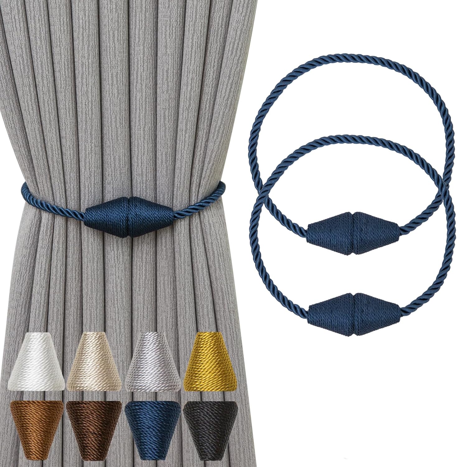 Magnetic Curtain Tiebacks 2 Pack Outdoor Rope Curtain Tie Backs Decorative Window Treatment