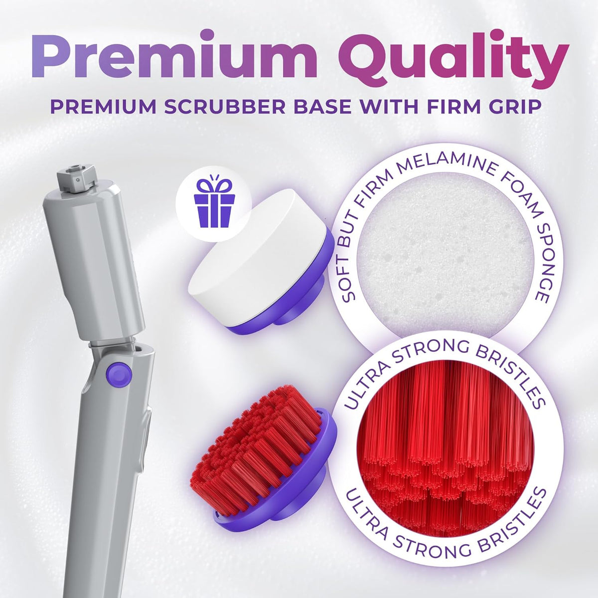 SYNOSHI PRO Electric Spin Scrubber, Cordless Cleaning Brush Bathroom Scrubber. Waterproof Shower