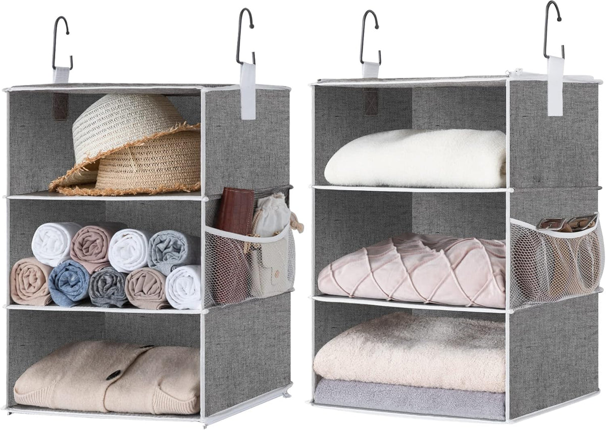 StorageWorks 6-Shelf Jumbo Closet Organizers, Two 3-Shelf Separable Hanging Shelves for Closet, 13"