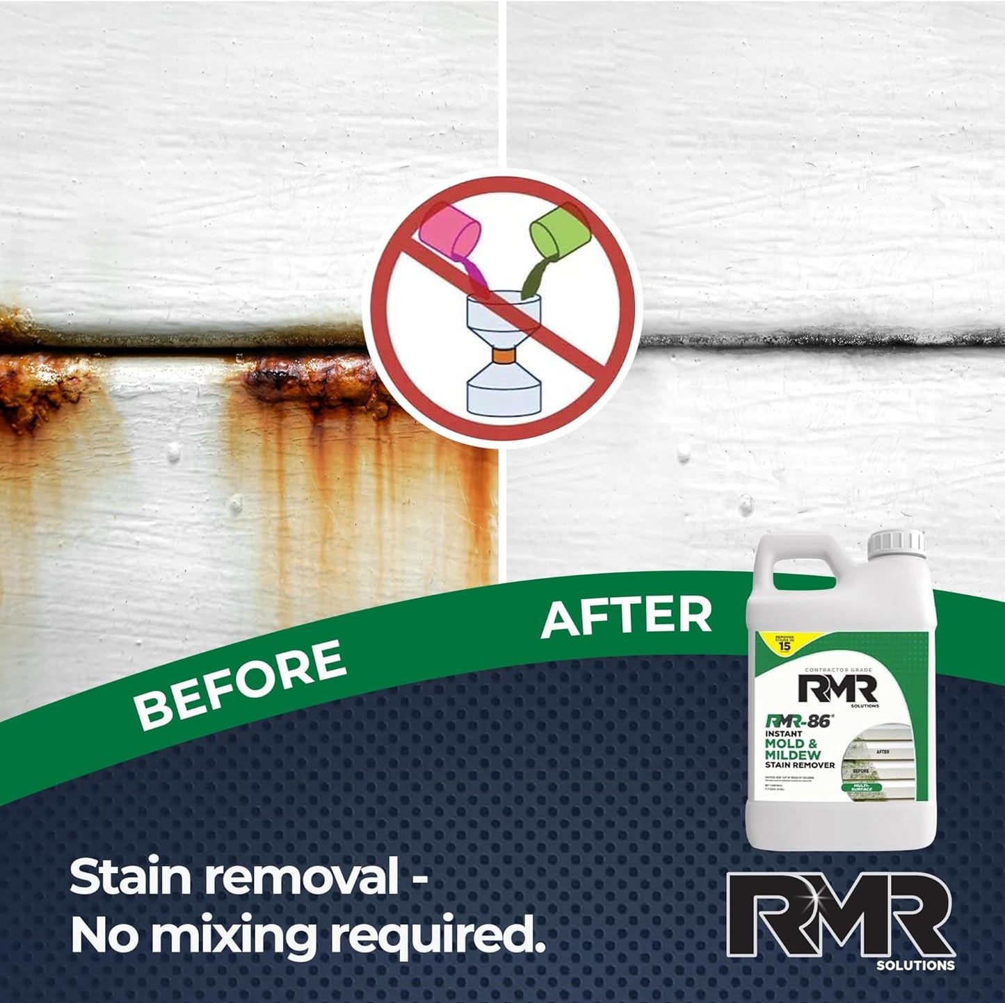 RMR-86 Instant Mold Stain and Mildew Stain Remover Spray - Scrub Free Formula, 2.5 Gallon (320 Fl