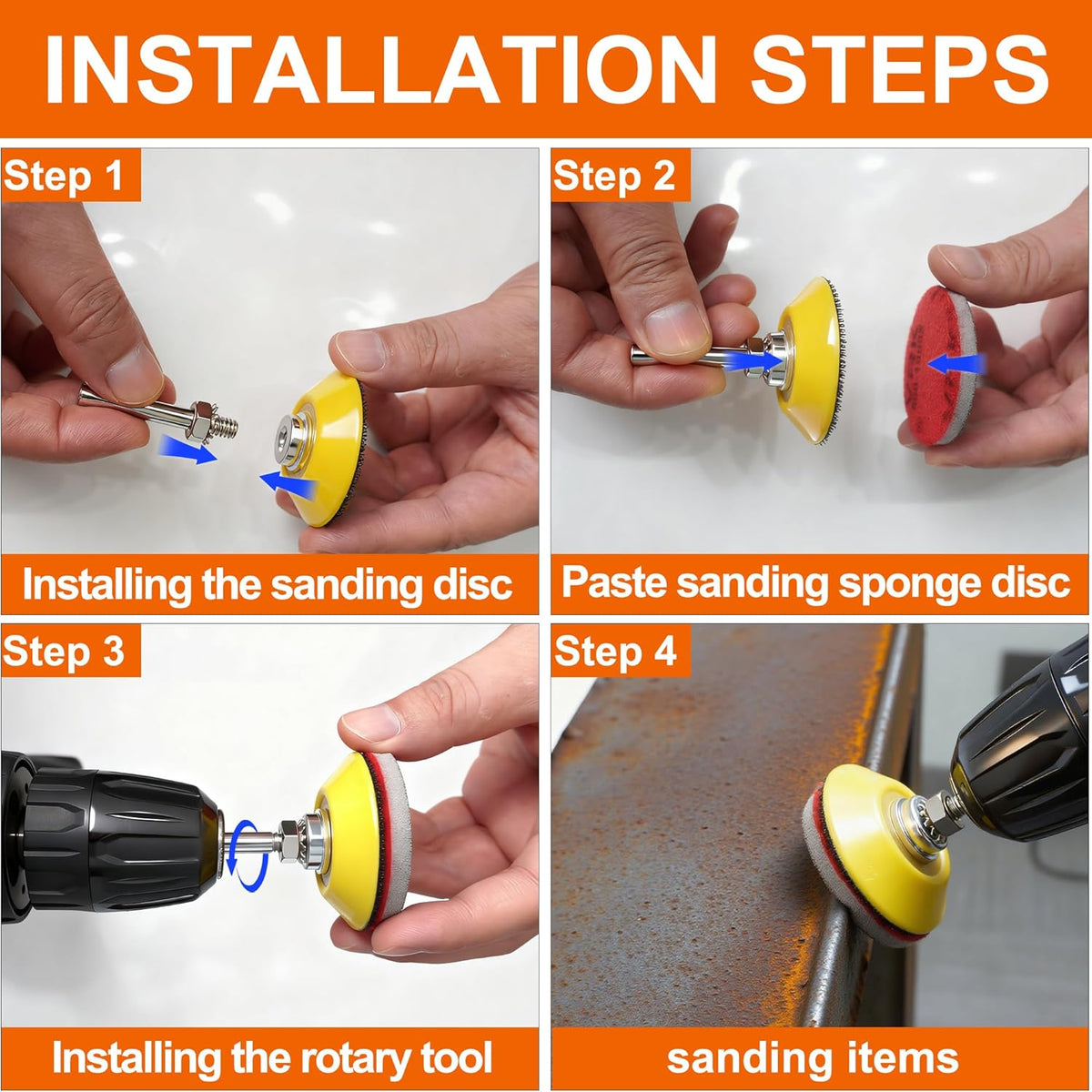 64 PCS 2 Inch Sanding Disc Pad,Hook and Loop Sanding Pads 180 to 3000 Wet Dry Sponge Sandpaper with