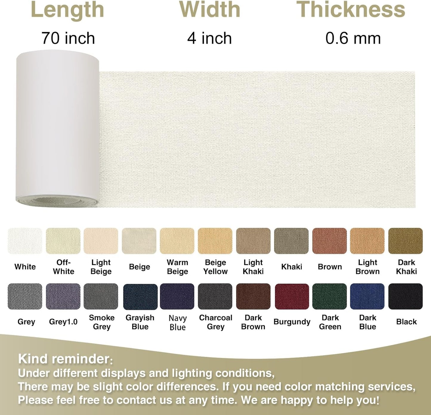 Canvas Repair Tape 4×70 Inch Waterproof Self-Adhesive Fabric Repair Patch for Repairing Boat