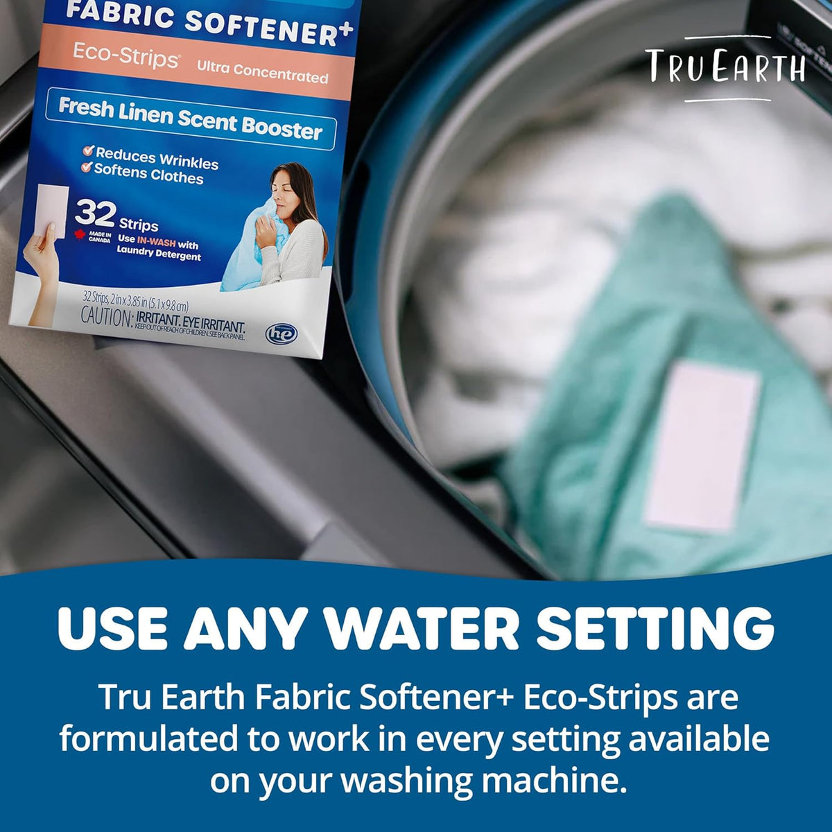 Tru Earth Fabric Softener Strips for Washing Machine, Alternative to Fabric Softener Liquid and