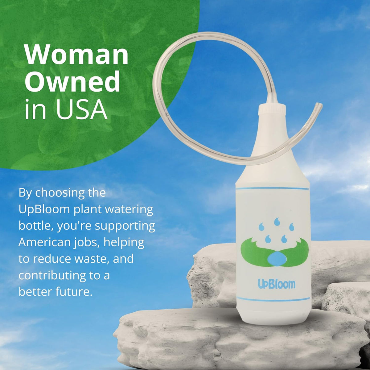 UpBloom - 32 Oz Squeeze Bottle for Hanging Plants, Squirt Bottle/Water Container for Outdoor/Indoor