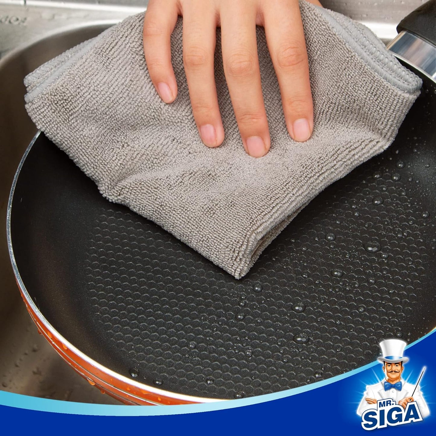 MR.SIGA Microfiber Cleaning Cloth, All-Purpose Microfiber Towels, Streak Free Cleaning Rags, Pack