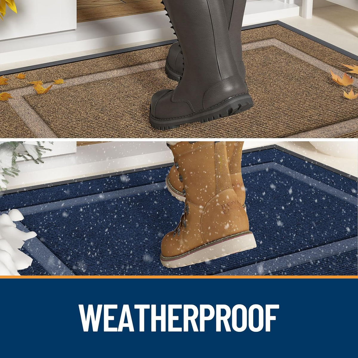OLANLY Front Door Mat Indoor Outdoor Entrance, Waterproof All-Season, All-Weather Doormat, Sturdy
