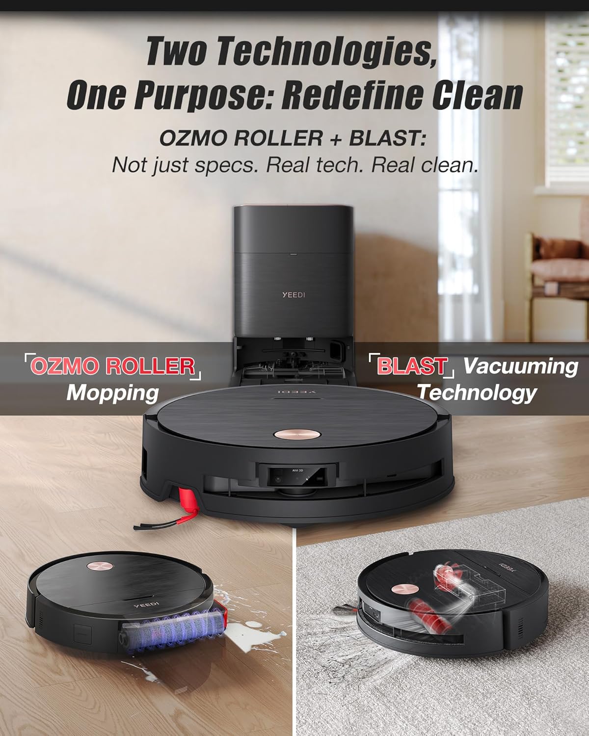 Yeedi S16 Plus Robot Vacuum & Mop with Automatic Omni Station, Blast 16,600Pa Suction, OZMO Roller