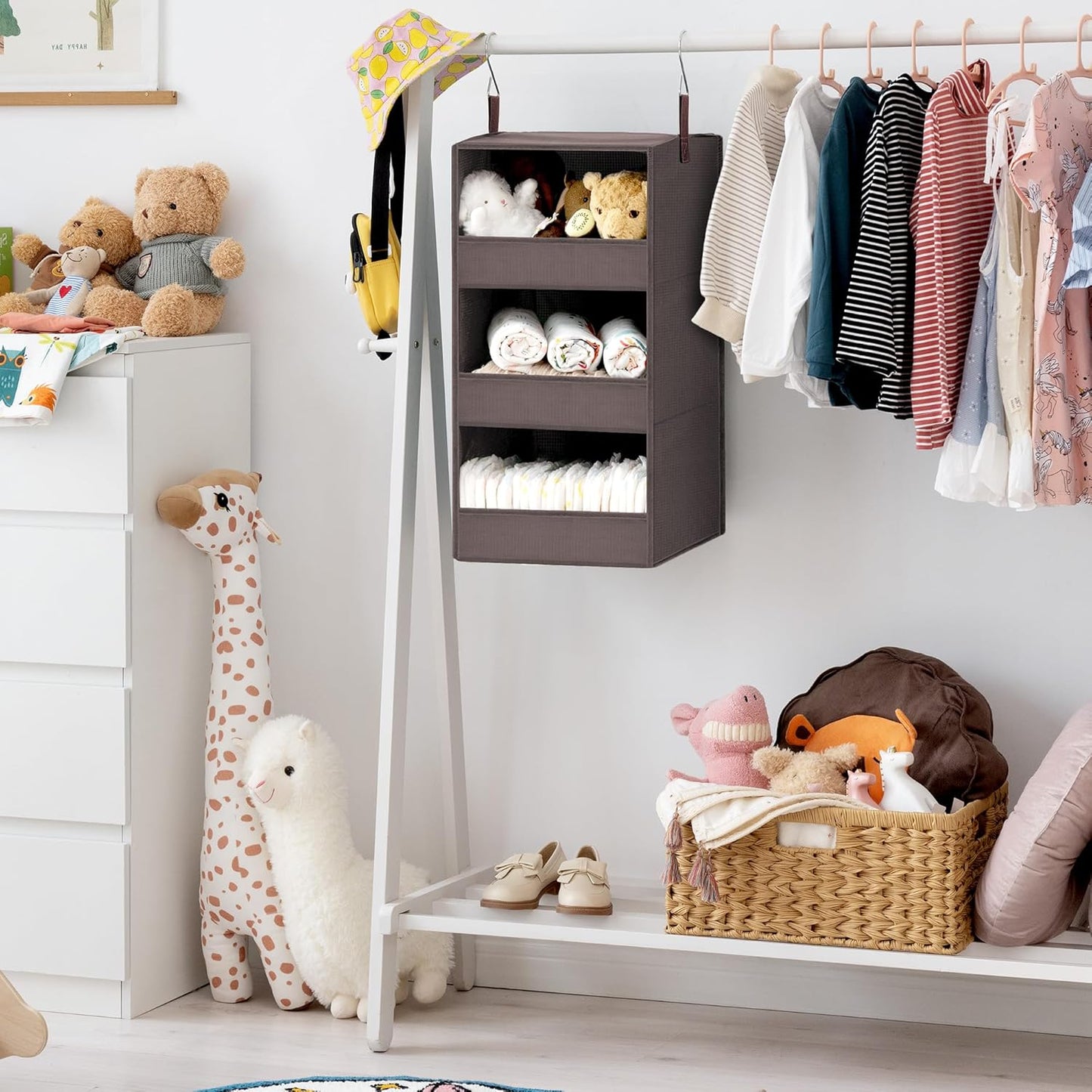 GRANNY SAYS 3-Shelf Closet Organizers and Storage, Foldable Hanging Closet Organizer, Hanging