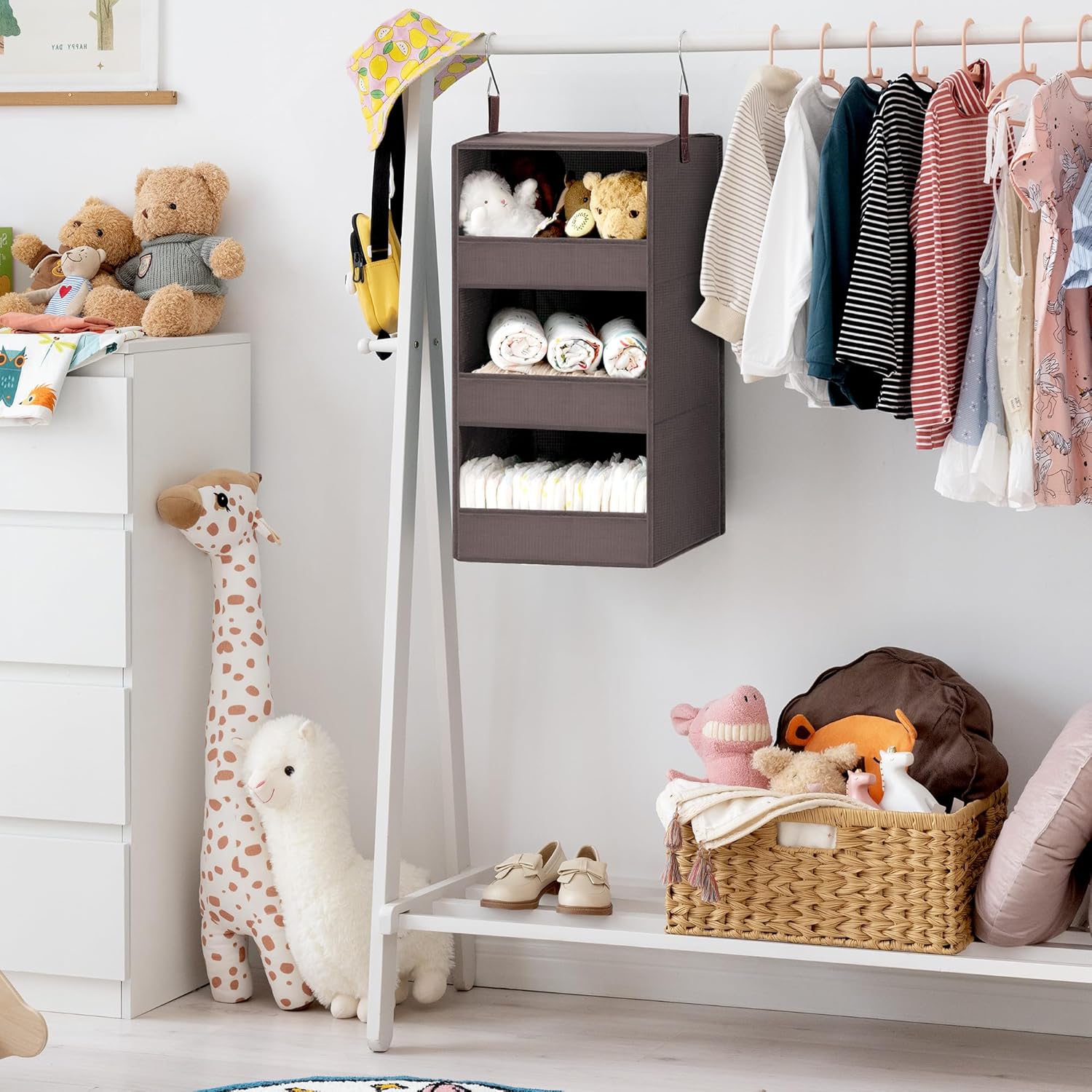 GRANNY SAYS 3-Shelf Closet Organizers and Storage, Foldable Hanging Closet Organizer, Hanging