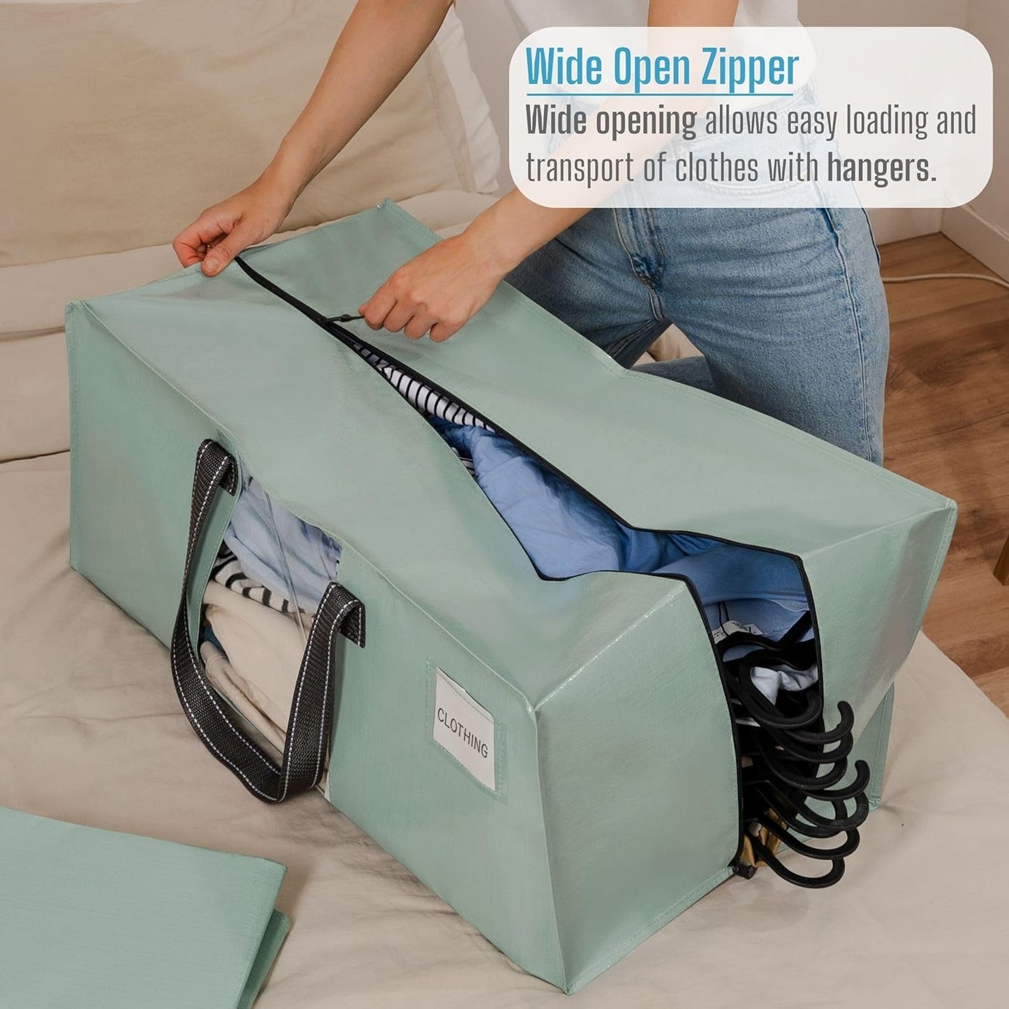 VENO 4 Pack Moving Bags for College, Heavy-Duty Storage Totes, Moving Boxes and Wardrobe Packing
