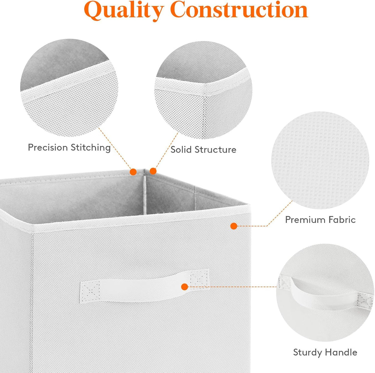 Lifewit Collapsible Fabric Storage Cubes Bins Set 11 Inch, Foldable Cubby Organizers Boxes, 6 Pack