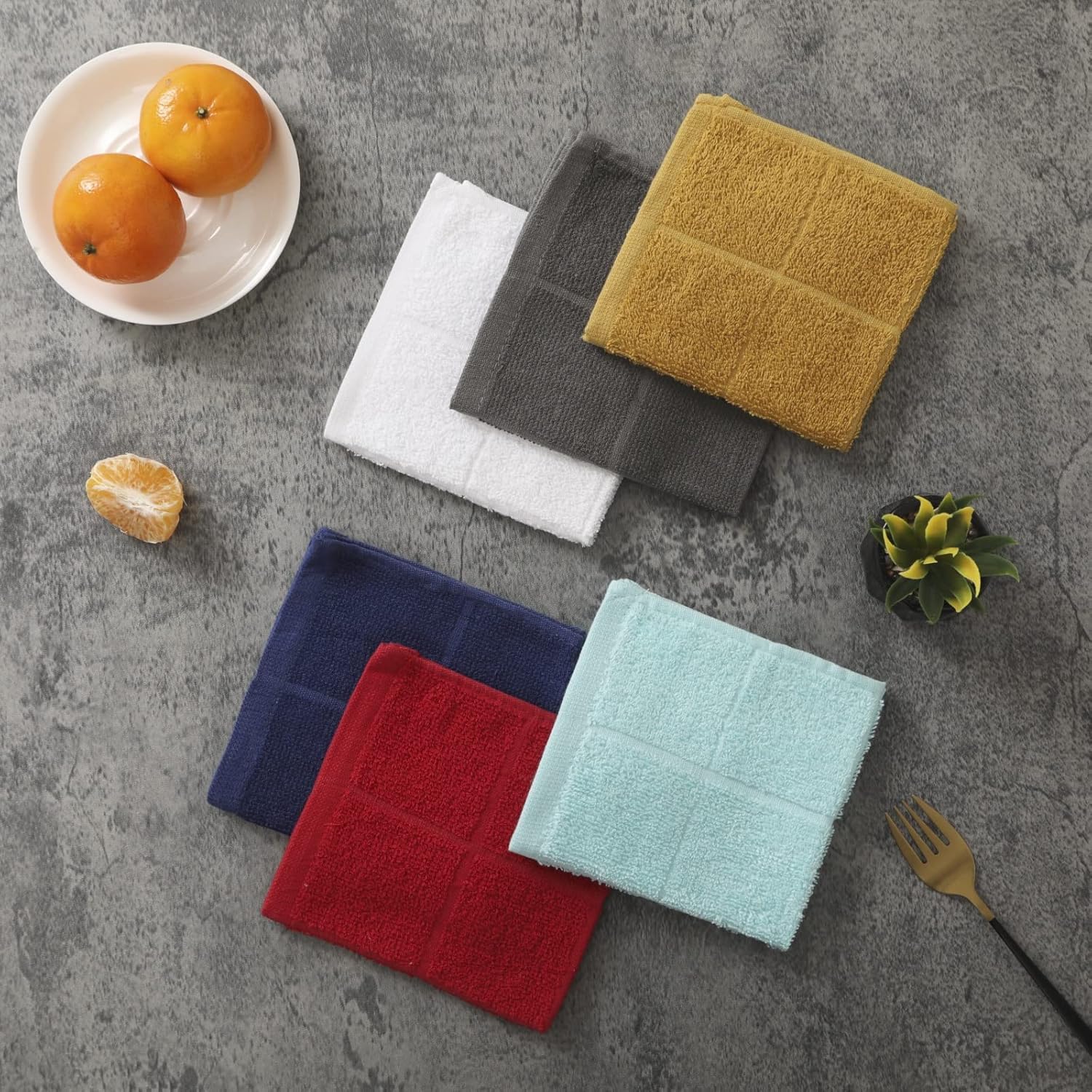 Glynniss Dishcloths Kitchen Highly Absorbent Dish Rags 100% Cotton Dish Cloths for Washing Dishes