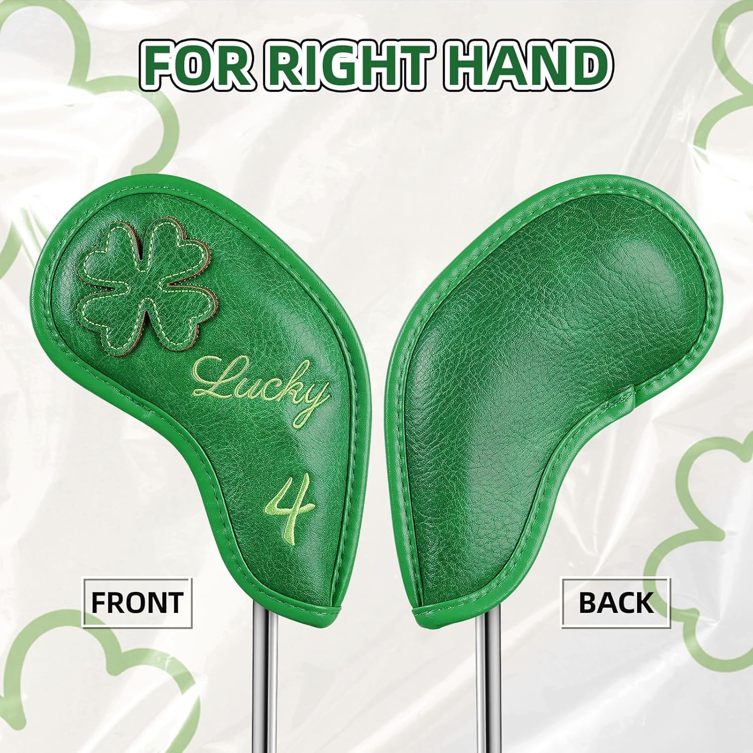 Golf Headcovers Golf Club Head Covers Four Leaf Clover Good Luck Charm - Clover Style Premium
