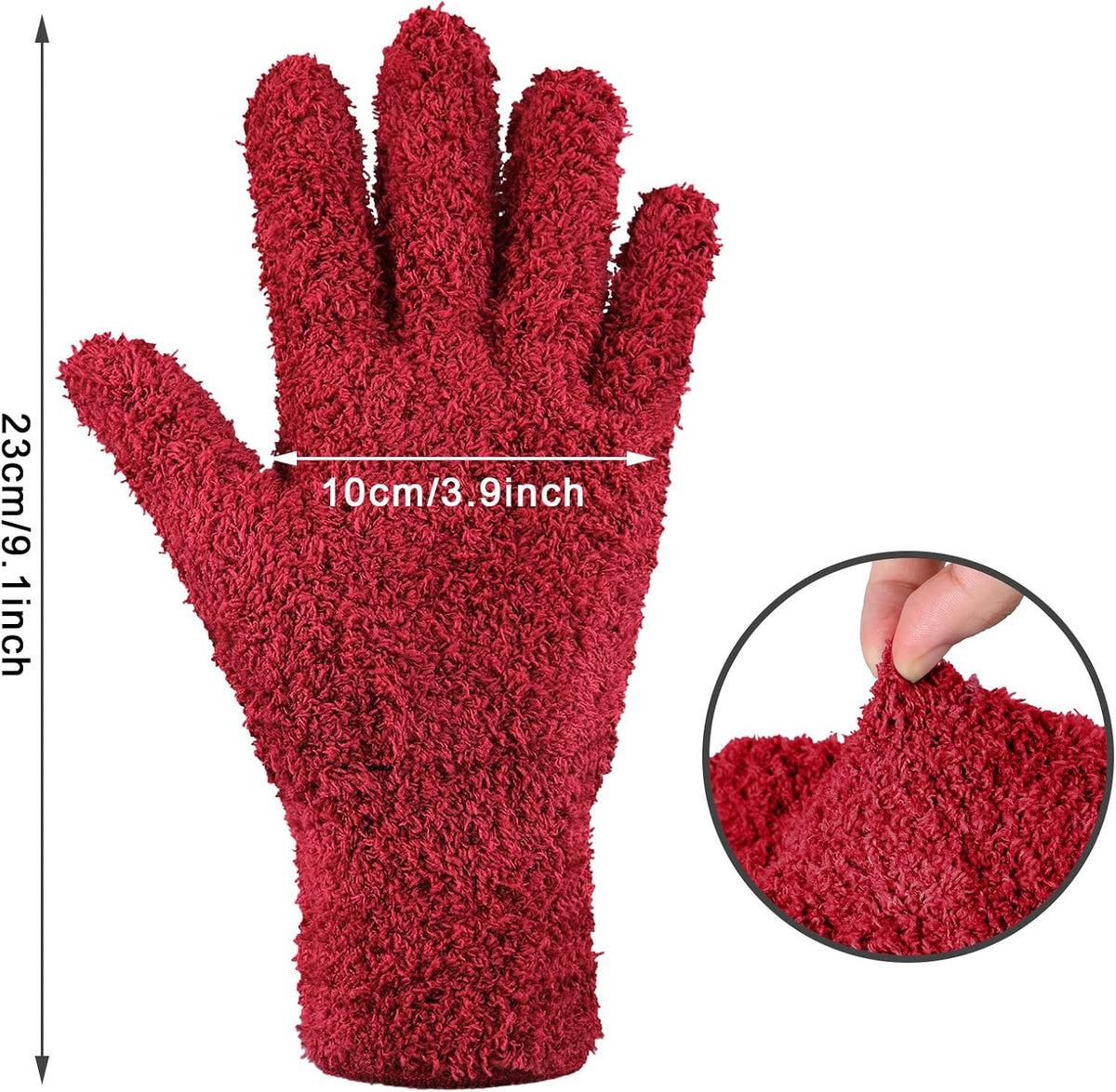 Bencailor 6 Pairs Microfiber Dusting Gloves, Dusting Cleaning Gloves Microfiber Gloves for Plants