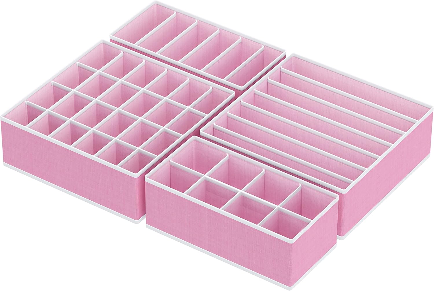 Simple Houseware 4-Pack Drawer Organizer Set - Closet Dividers for Underwear, Socks, Bras, Scarves