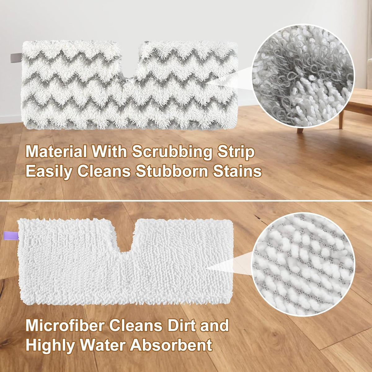 Microfiber Mops for Floor Cleaning, Dust Mop for Hardwood Floors with 2 Heavy Scrub Mop Pads, 2