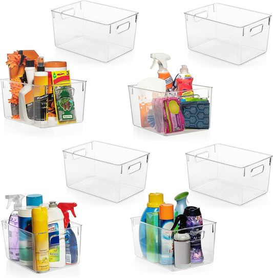 ClearSpace Clear Plastic Storage Bins – Pantry Organizers & Storage Containers, Cabinet Organizer