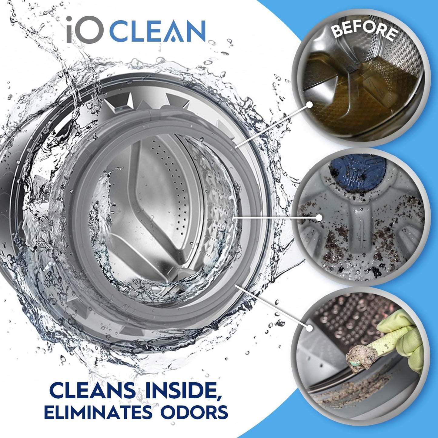 Washing Machine Cleaner and Descaler Tablets 24 Pcs - Deep Clean and Descaling for HE Front and Top