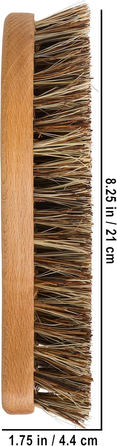 REDECKER S-Shaped Union Fiber Scrub Brush with Oiled Beechwood Handle, 8-1/4 inches, S-Shaped