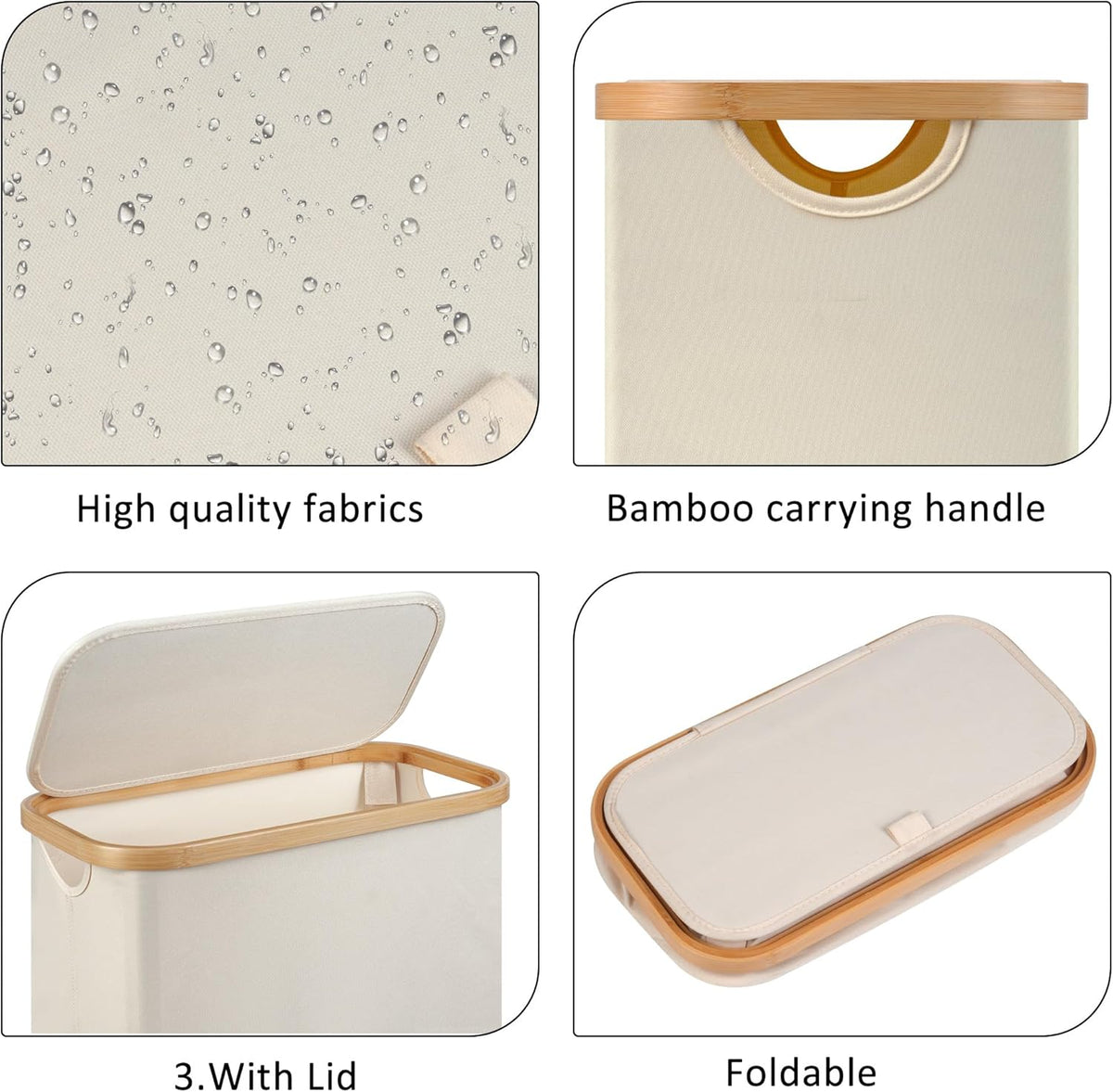 Slim Laundry Basket,Tall laundry Hamper with Lid,60L Hamper for Laundry,Dirty Cloth Hamper with