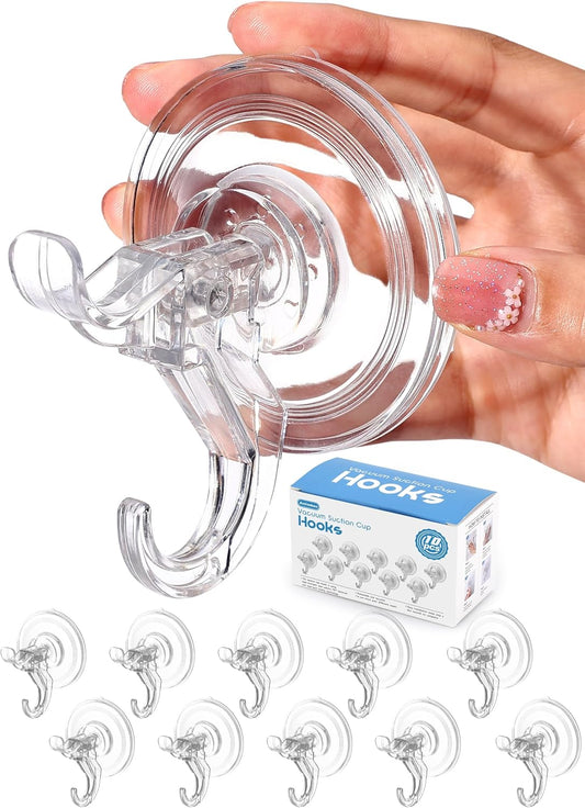 Antimbee Suction Cup Hooks, 10 Pack Reusable Suction Cup Hangers, Removable Small Suction Cups with