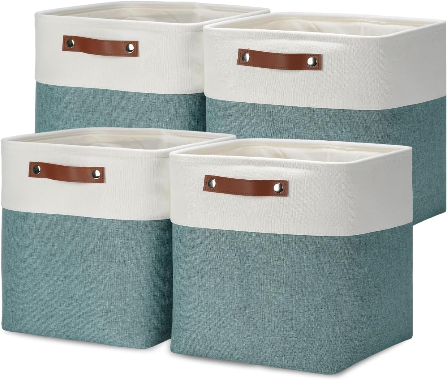 DULLEMELO Set Of 4 Cube Storage Bins, Fabric Storage Basket for Shelves Closet Nursery Toy Storage