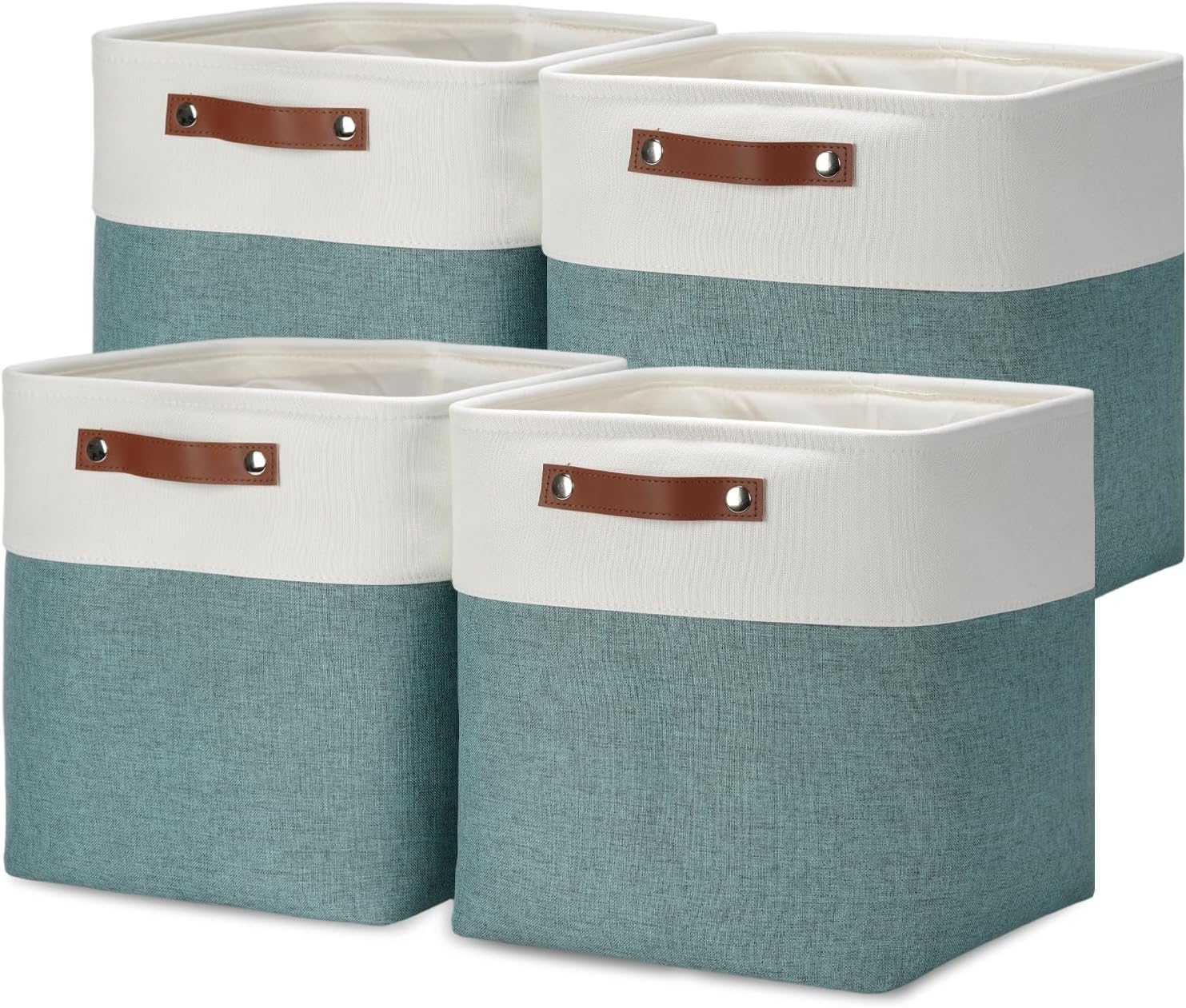 DULLEMELO Set Of 4 Cube Storage Bins, Fabric Storage Basket for Shelves Closet Nursery Toy Storage