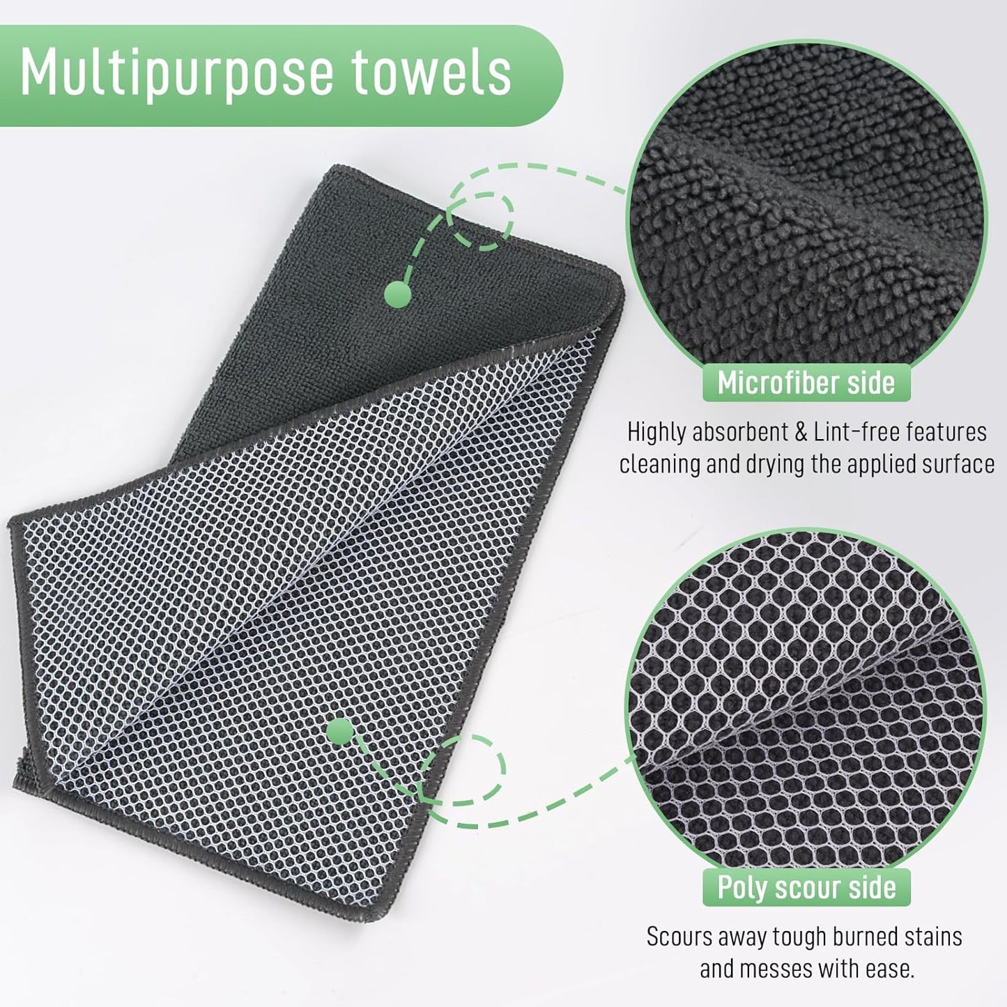 SINLAND Microfiber Dish Cloths Wash Clothes for Kitchen Best Kitchen Cloths Cleaning Cloth Poly