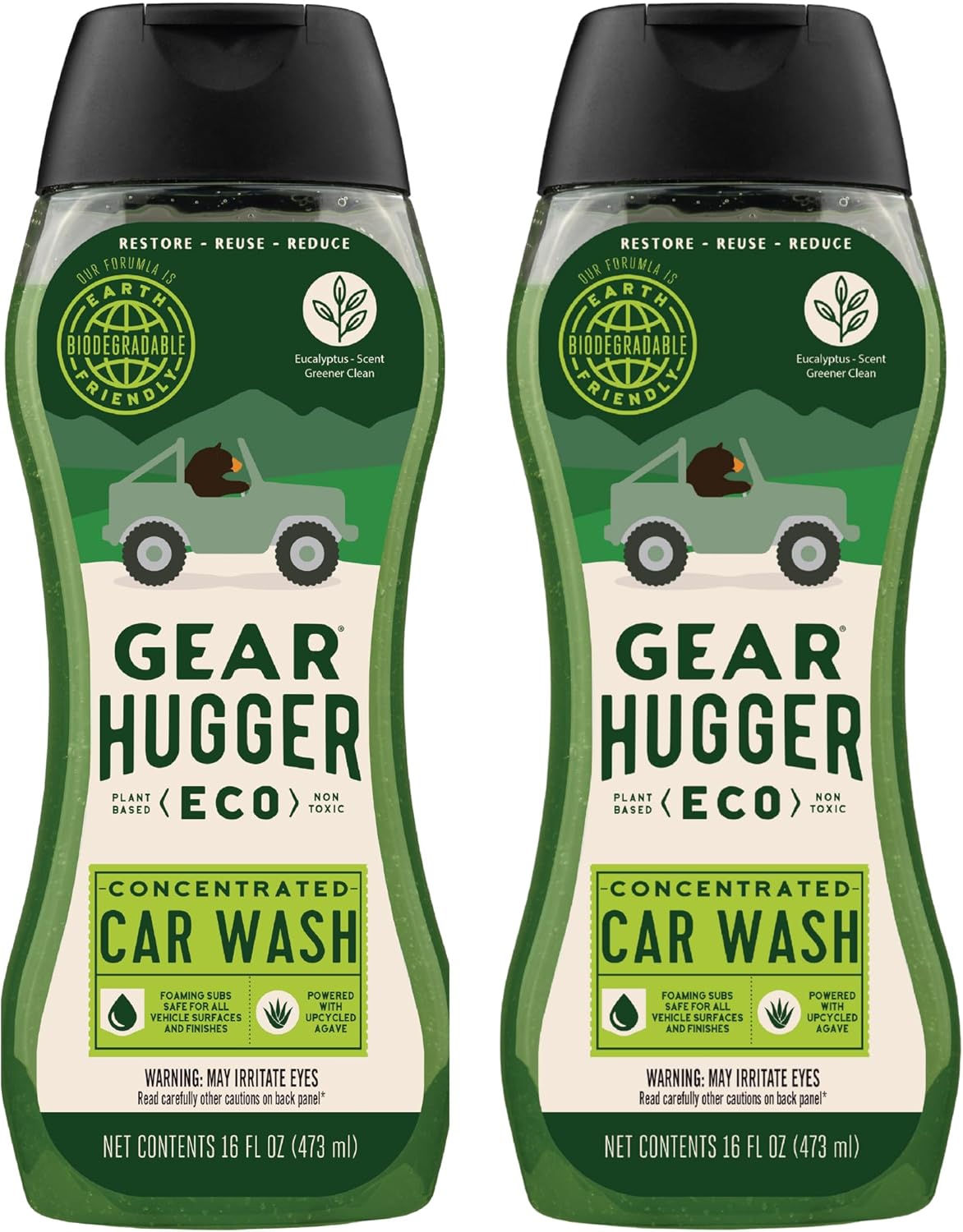 Gear Hugger Car Wash Soap (16 oz, Pack of 2) – Eco-Friendly Car Cleaner, Biodegradable Car Wash