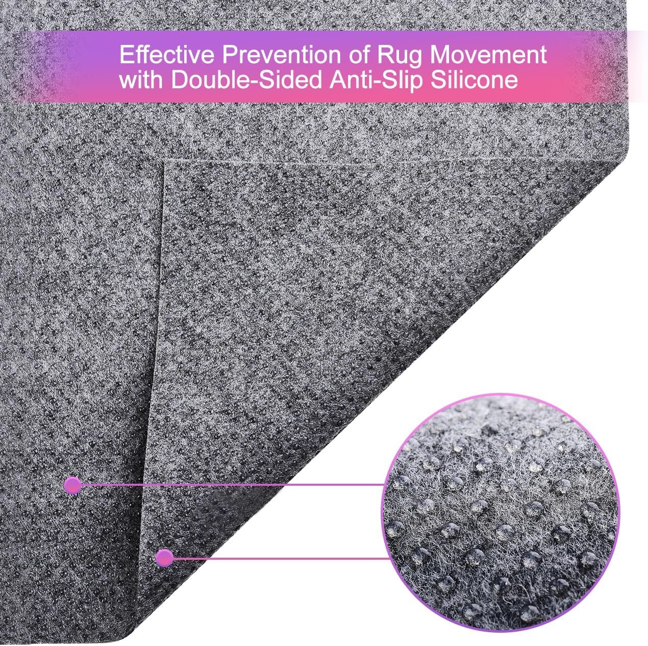 Non Slip Mattress Gripper and Area Rug Felt Pad, Keeps Mattress and Rug in Place - Full Size (4 x 6