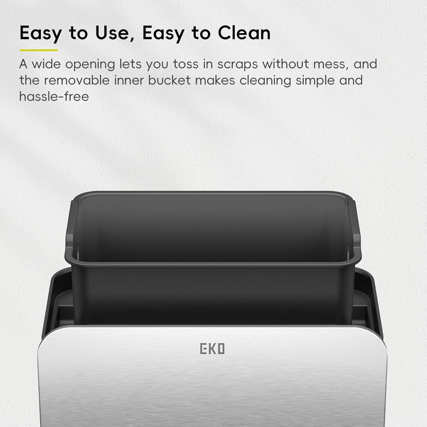 EKO Kitchen Compost Bin, 7L / 1.85 Gal Stainless Steel with Removable Inner Bucket and Deodorizer