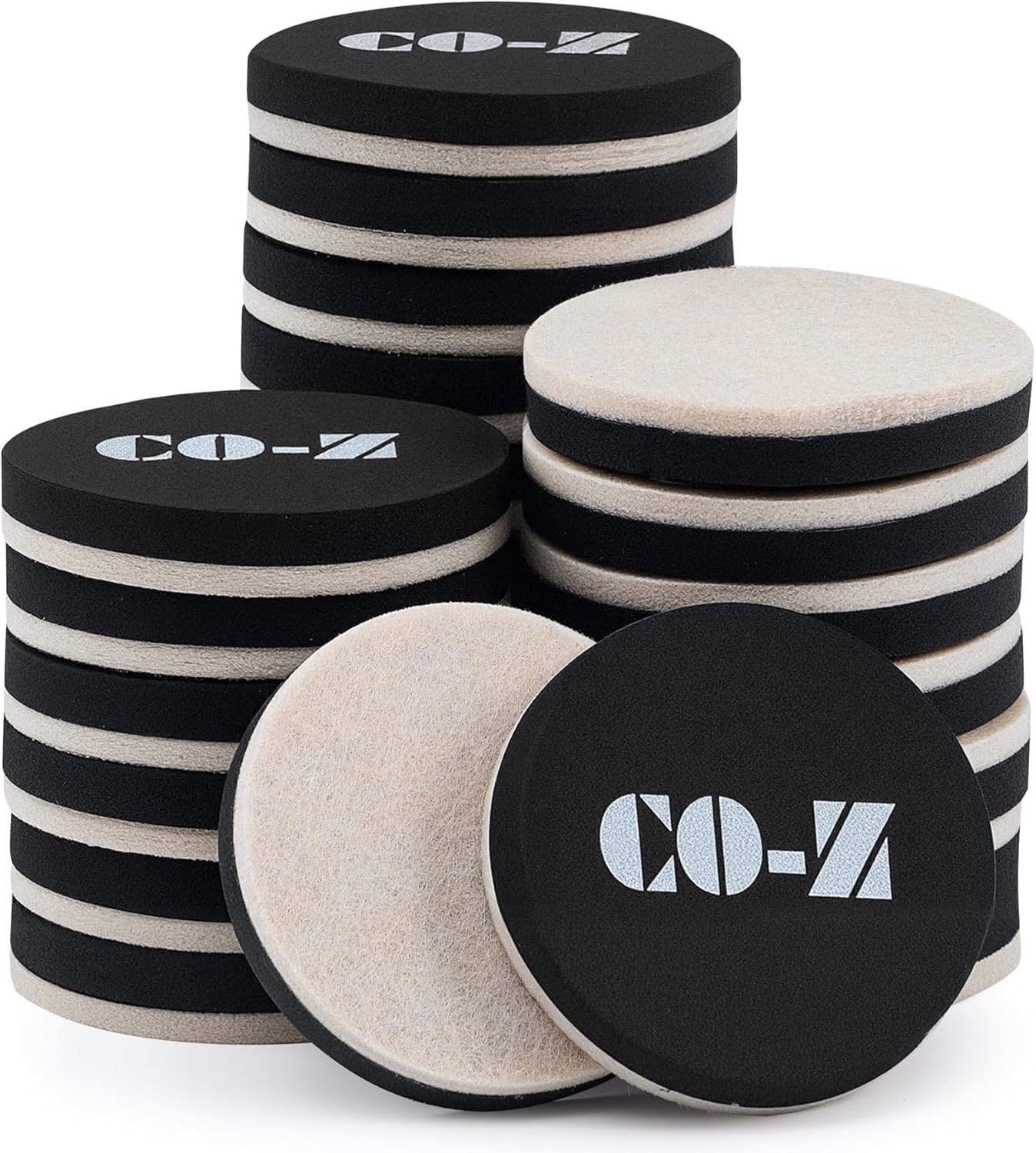 CO-Z 24pcs Felt Furniture Sliders for Hardwood Floors, 2 1/2 in Reusable Furniture Pads, Heavy