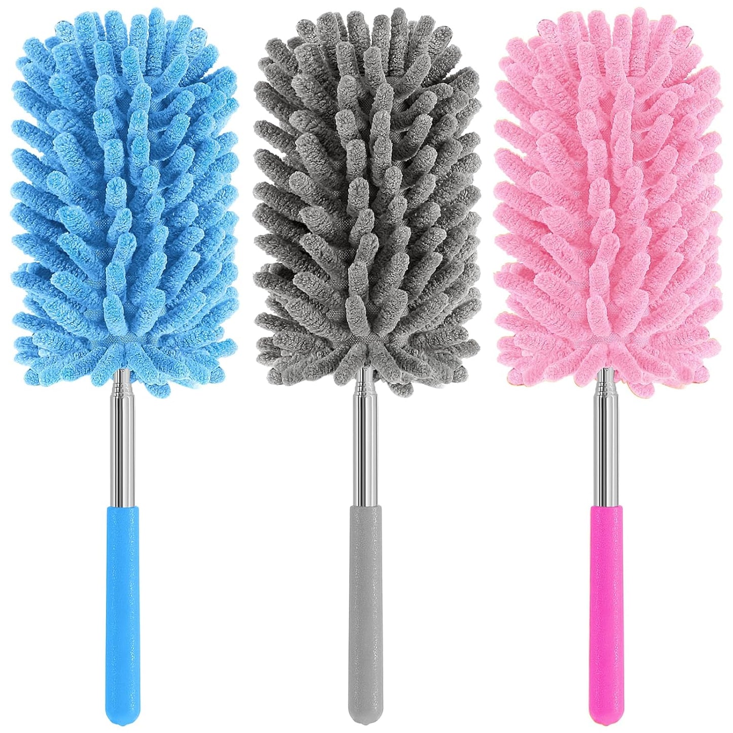 Mini Duster for Cleaning, 360° Bendable Hand Dusters with Extension Pole, Washable Small Duster for