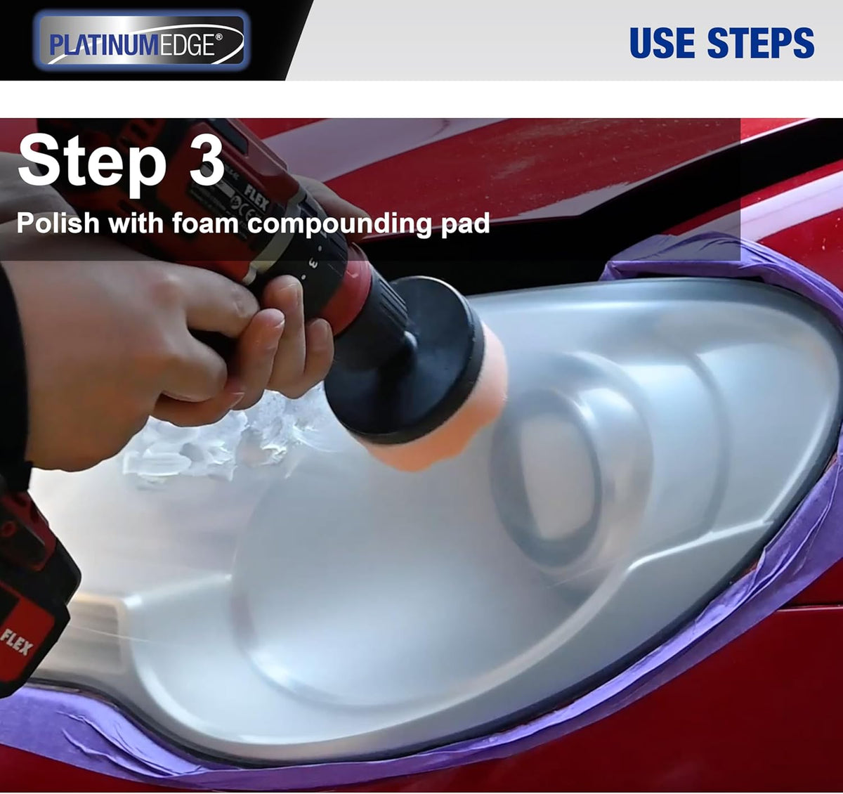 PLATINUMEDGE Car Headlight Restoration Kit, 3 inch Car Headlights Lens Polishing Sanding Discs with