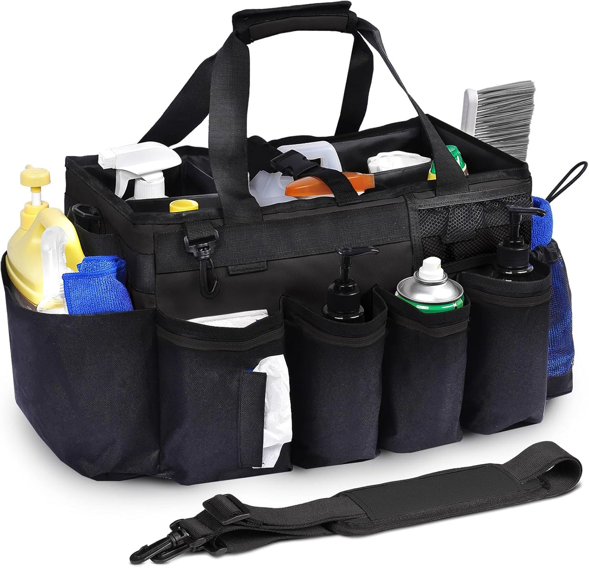 Large Cleaning Supplies Bags for Housekeepers, Professional Wearable Cleaning Supply Caddy for