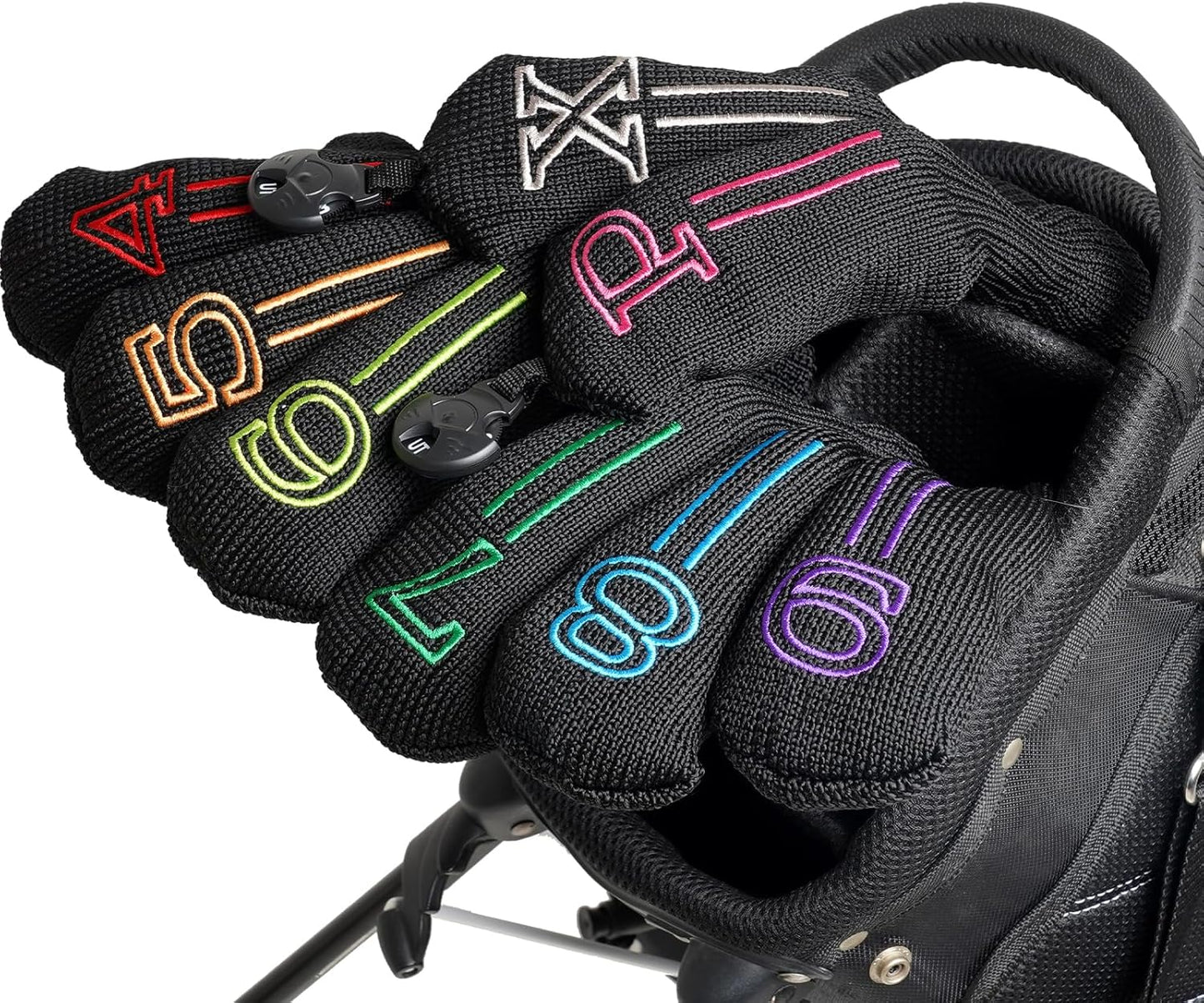 mytag 8PCS Golf Hybrid Iron Covers Set, Knit Hybrid Head Covers, Fits Cobra T Rail, Cleveland