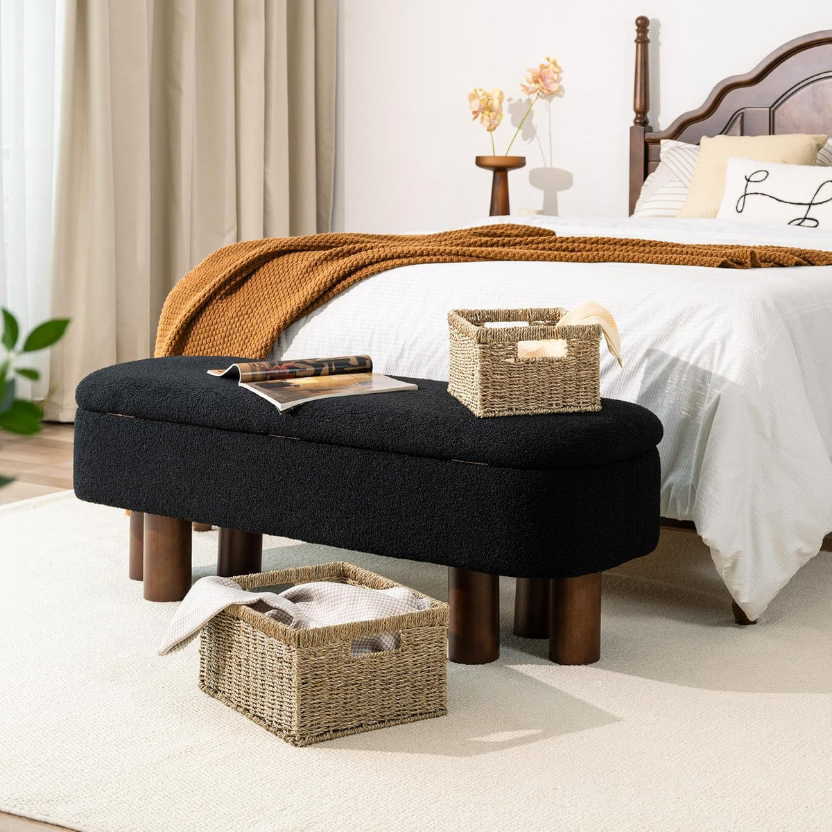StorageWorks Wicker Storage Baskets, Large and Small Baskets, Handwoven Seagrass Basket for