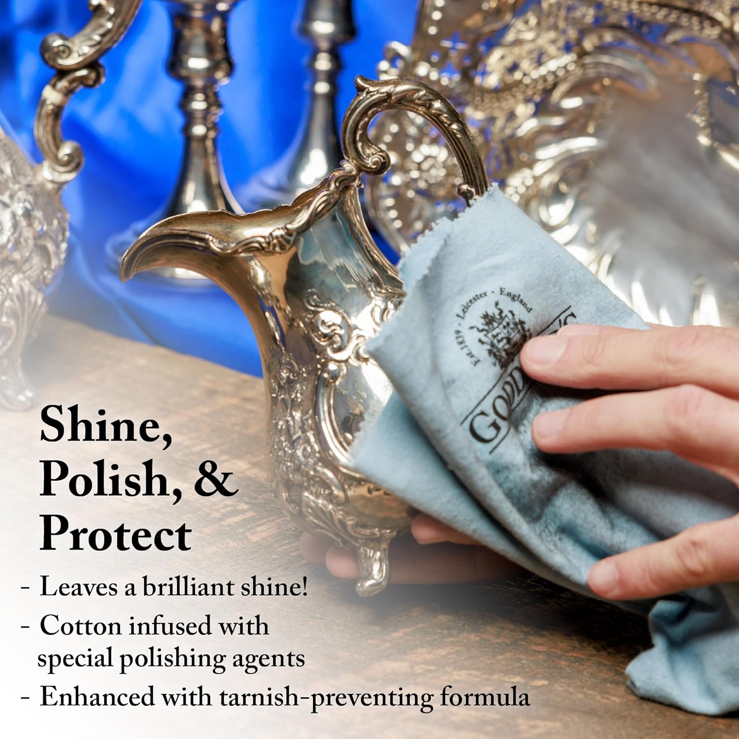 Goddard's Silver Polishing Cloth for Jewelry, Remove Tarnish on Plated or Sterling Silver, Gold