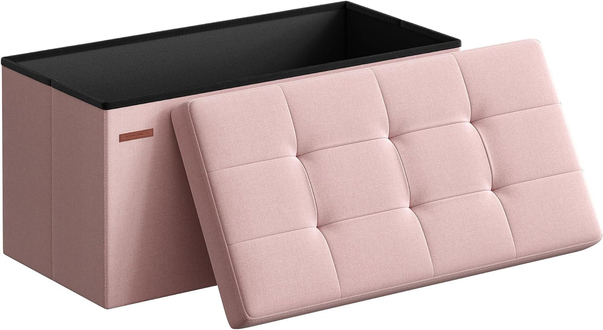 SONGMICS Mazie Collection - 30 Inches Folding Storage Ottoman Bench, Ottoman Foot Rest, End of Bed