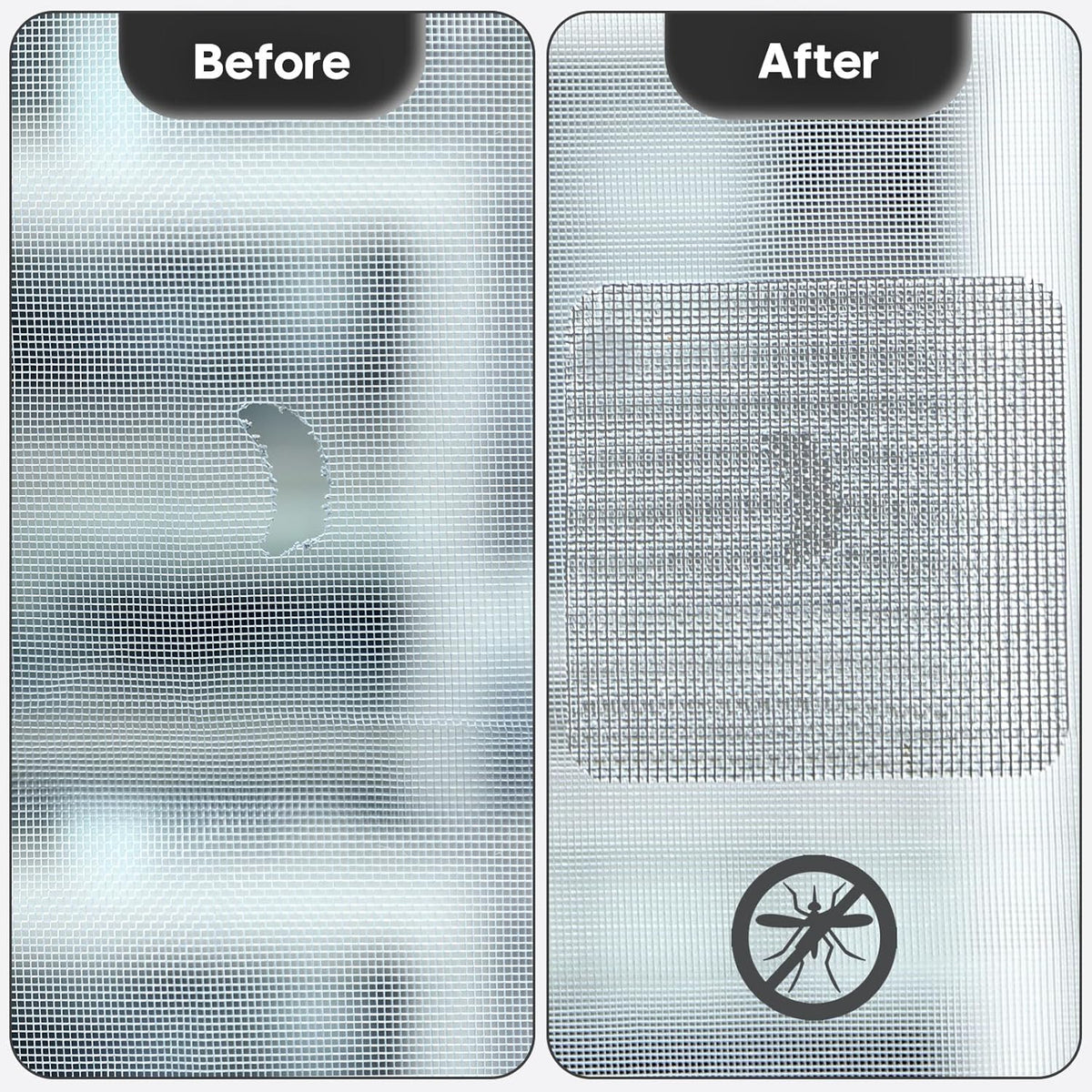 14 Sheets Window Screen Patches Repair Kit, Grey/Black 3 Sizes Window Screen Repair Kit for Mesh
