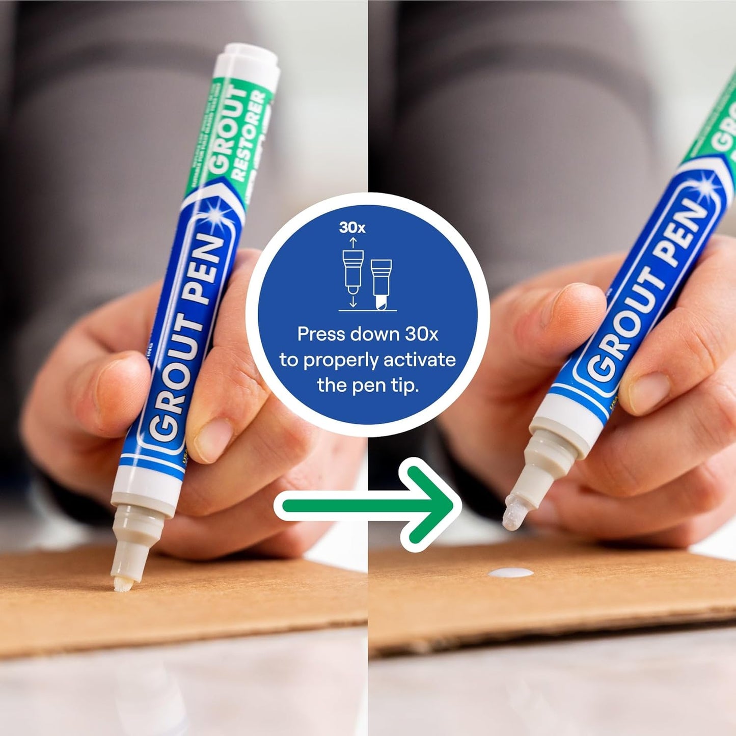 Grout Pen Light Grey Tile Paint Marker: Waterproof Grout Paint, Tile Grout Colorant and Sealer Pen
