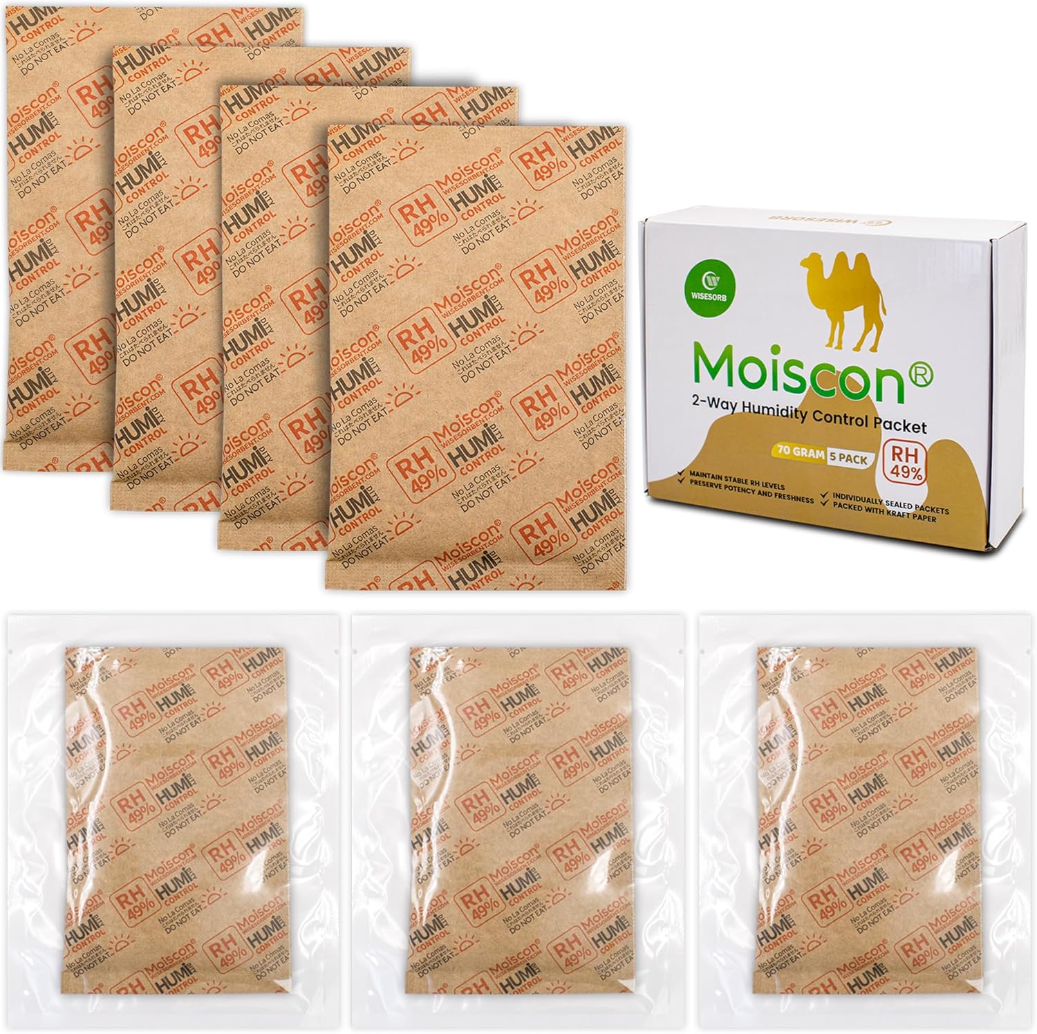 49% Two-Way Humidity Control Packs for Guitars & Wooden Instruments - 70g Moisture Absorbers