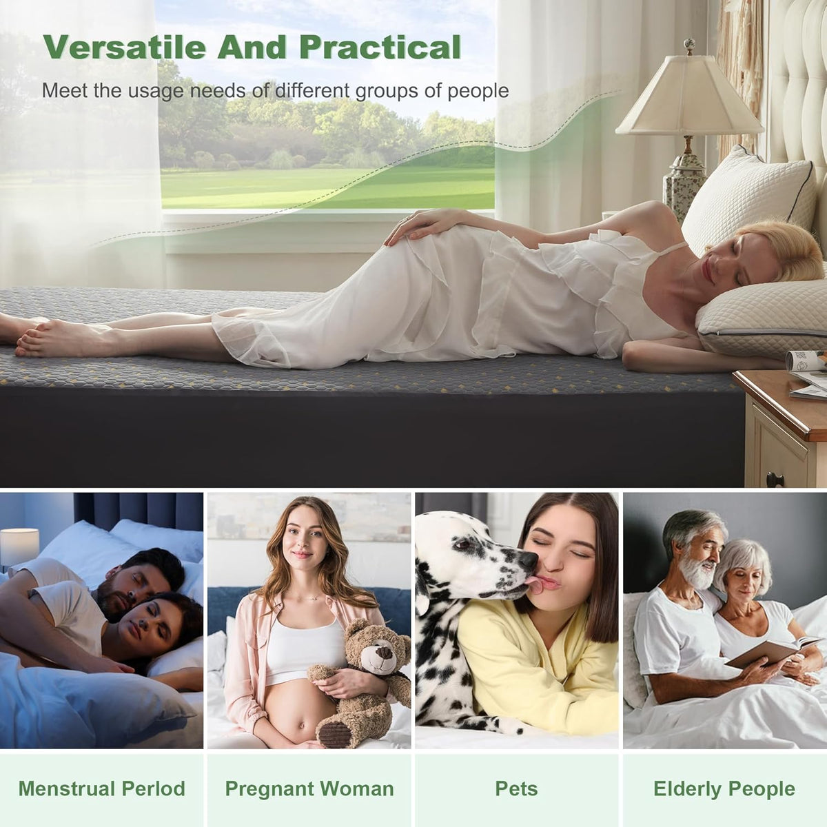 Waterproof Mattress Protector, Twin Size Mattress Pad Fitted 6"-15" Deep Pocket, 3D Air Fabric Soft