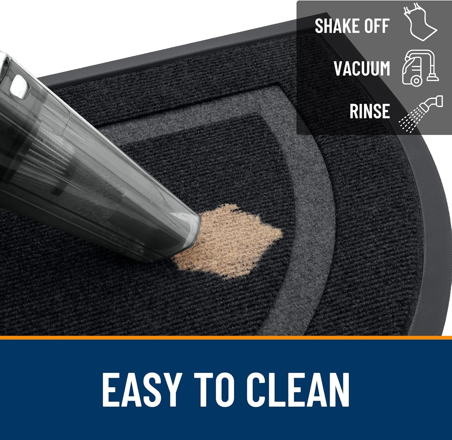OLANLY Half Circle Door Mat Indoor Outdoor Entrance Welcome, Waterproof All-Season, All-Weather