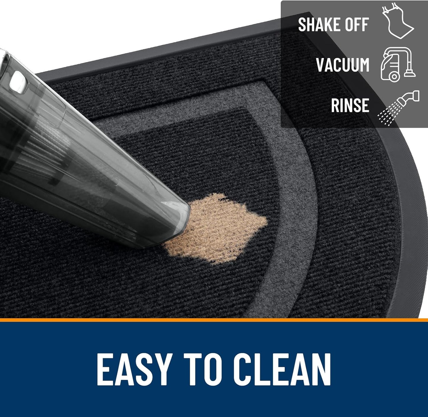 OLANLY Half Circle Door Mat Indoor Outdoor Entrance Welcome, Waterproof All-Season, All-Weather