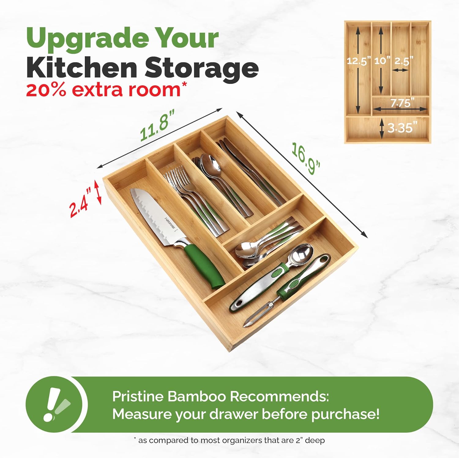 silverware tray organizer– Flatware Utensil Cutlery Silverware Holder for Drawer – Small Extra-Deep