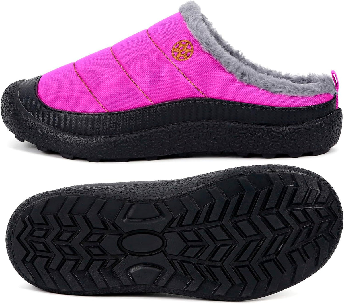 Womens Mens House Slippers Slip on Snow Winter Warm Fully Fur Lined Slippers Indoor Outdoor Shoes