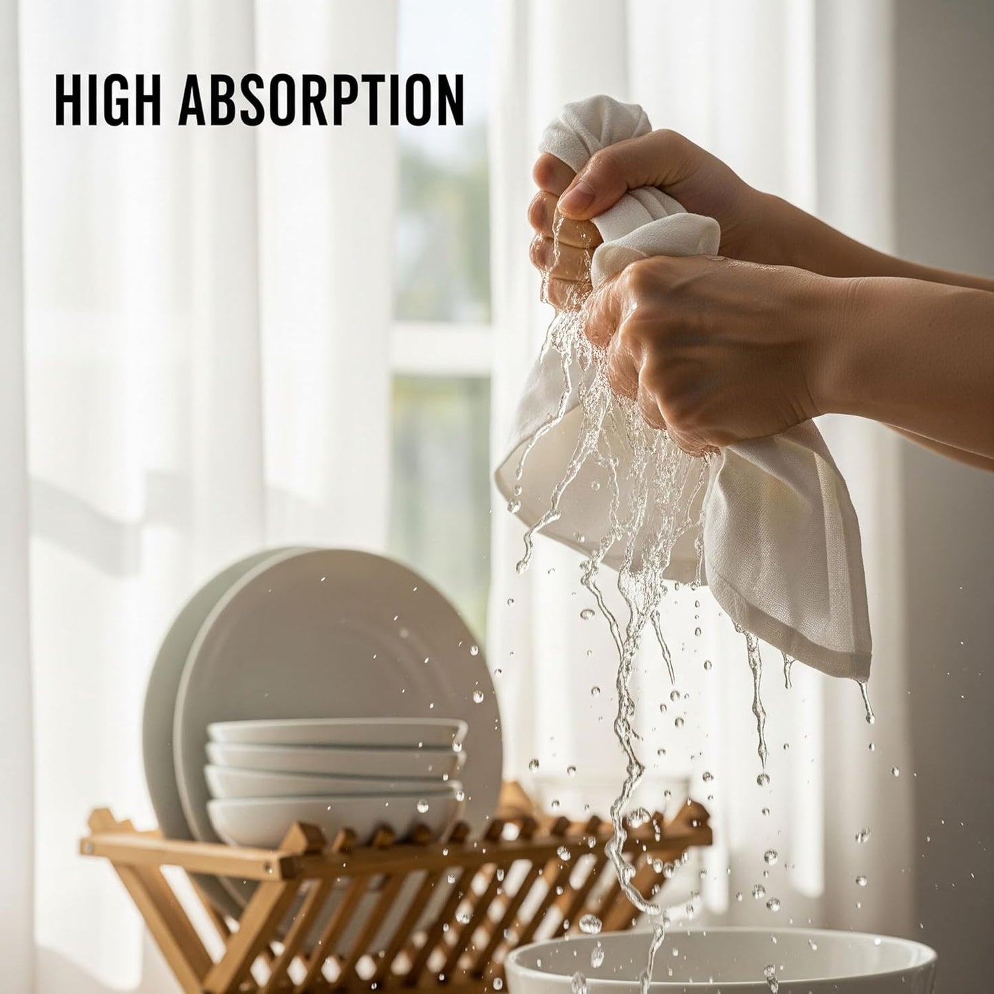 WHITEWRAP Flour Sack Towels 100% Cotton Dish Towel Reusable Baking Cloth for Bread Dough